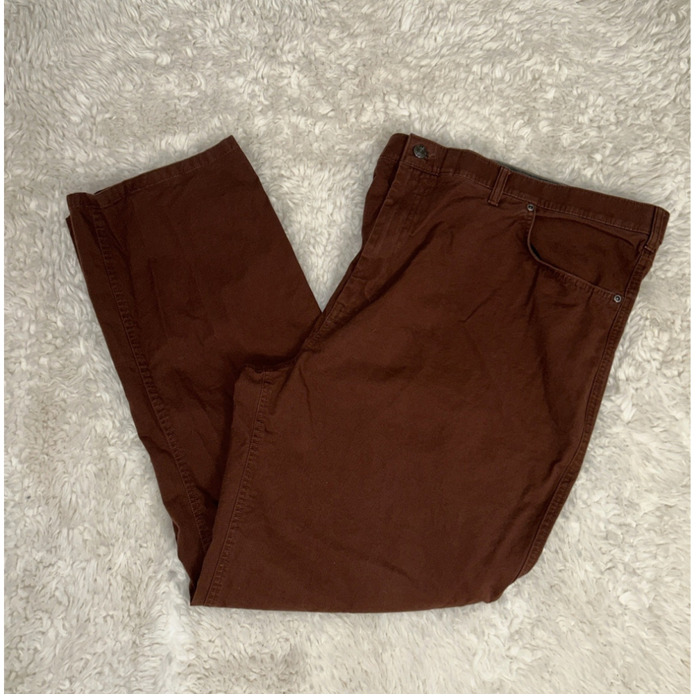 Roundtree & Yorke 48x32 Brown Straight Leg Dress Pants Flat Front 58909